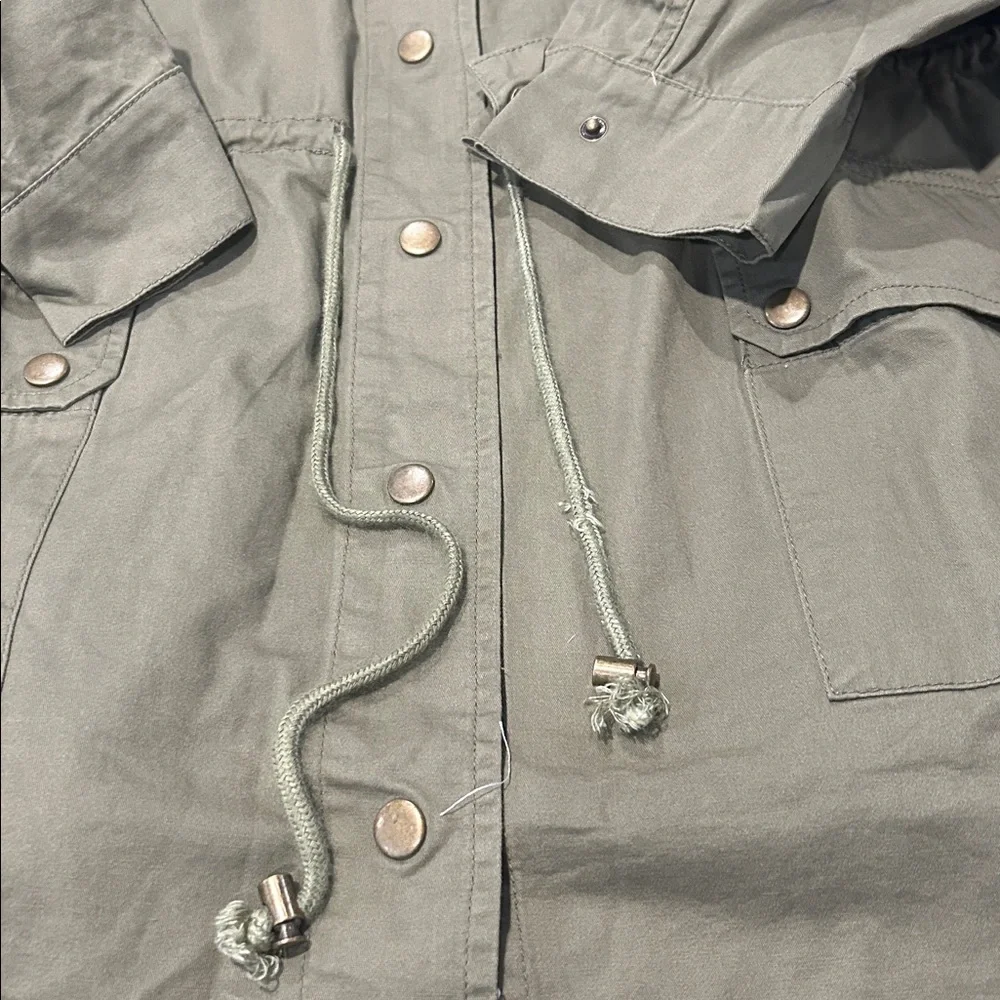 Hayden Embroidered Utility Jacket olive green Size 2x Cinch waist Snap Closure - Picture 6 of 8